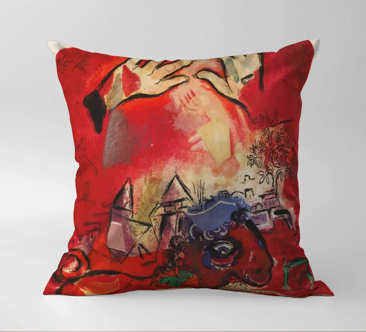 Studio su vetro colorato - Giuda di Marc Chagall cuscino da Classic Art Prints
