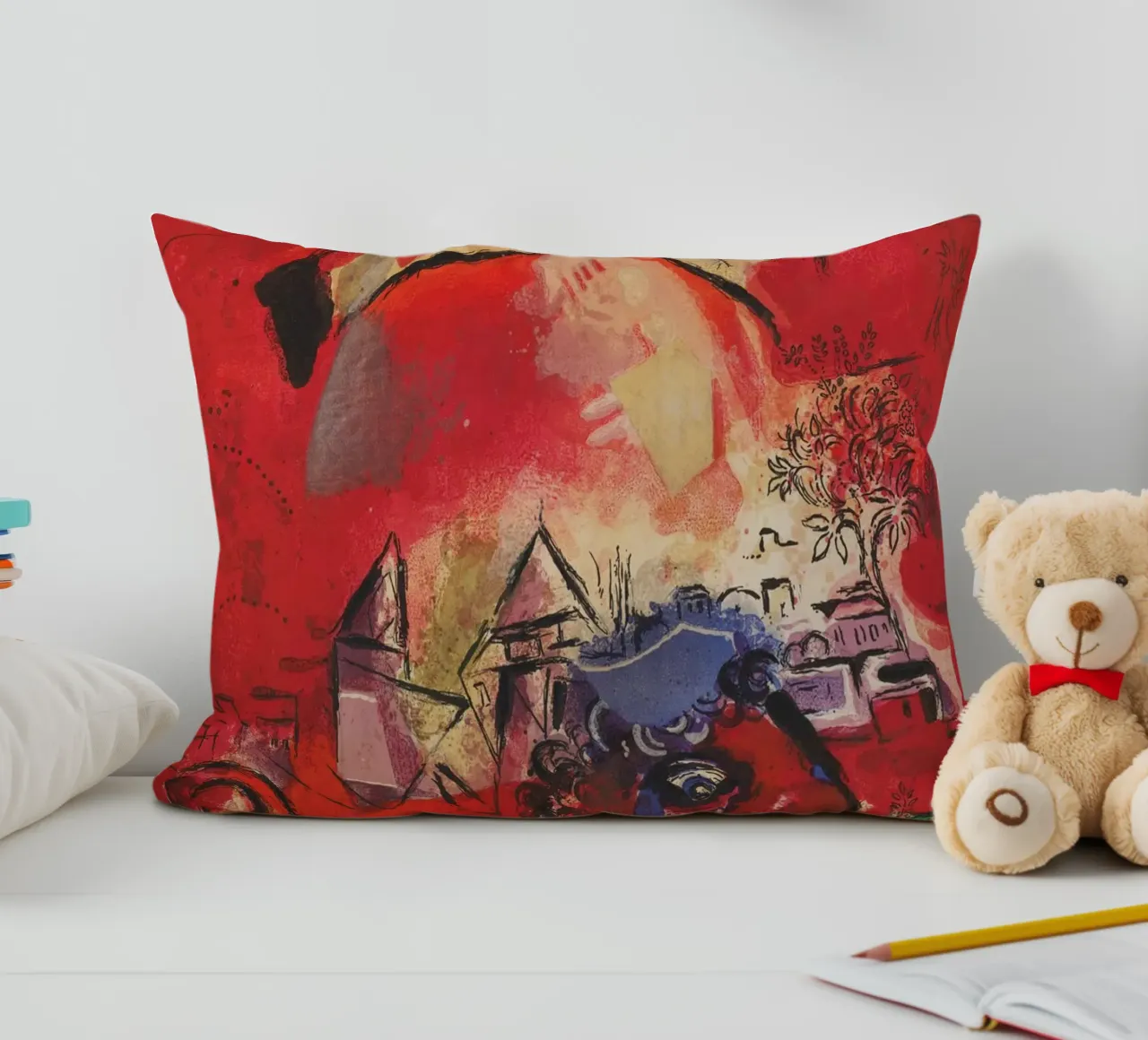 Studio su vetro colorato - Giuda di Marc Chagall cuscino da Classic Art Prints