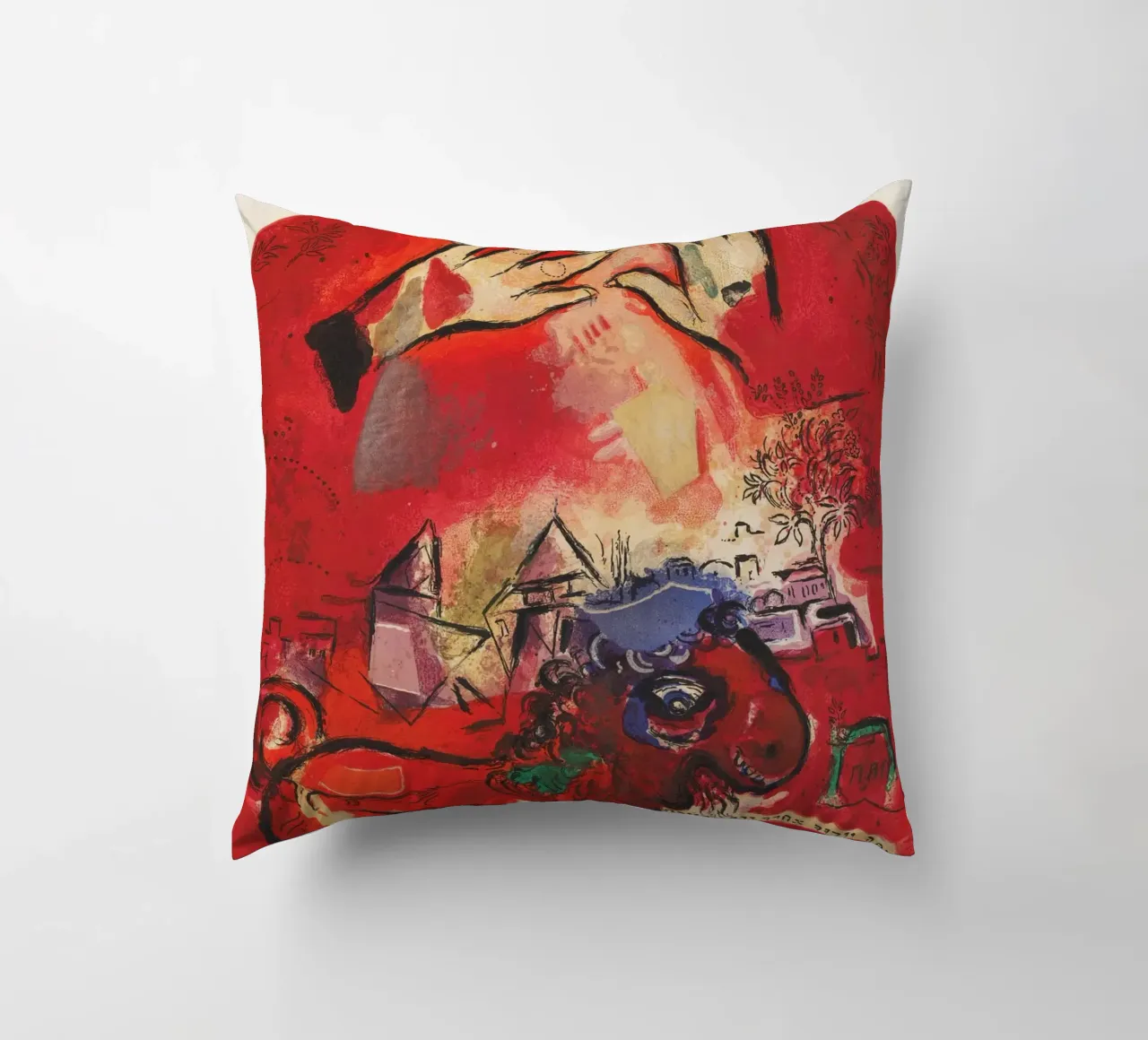 Studio su vetro colorato - Giuda di Marc Chagall cuscino da Classic Art Prints