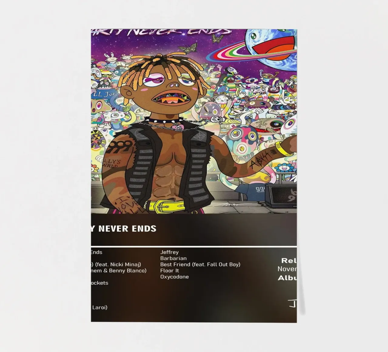 The Party Never Ends (2024)  Juice WRLD Stickerbogen von DGUnder