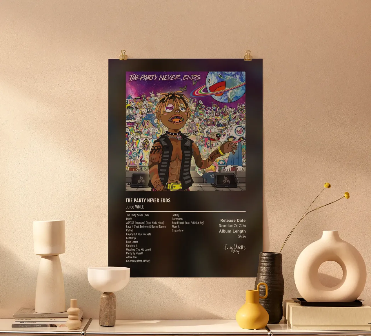 The Party Never Ends (2024)  Juice WRLD carta hahnemühle da DGUnder