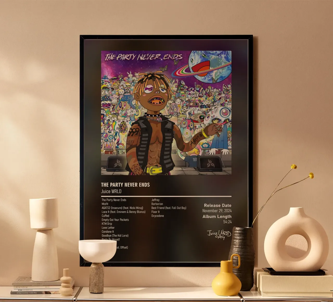 The Party Never Ends (2024)  Juice WRLD carta hahnemühle da DGUnder