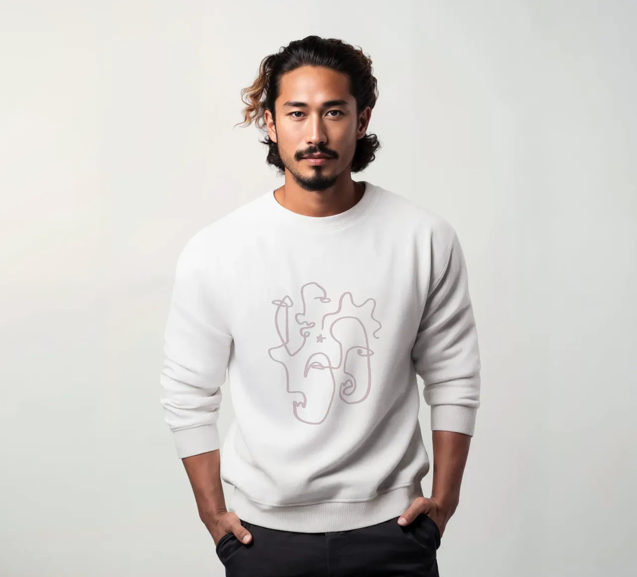 Faces No 02 (Without Background) sweatshirt van treechild