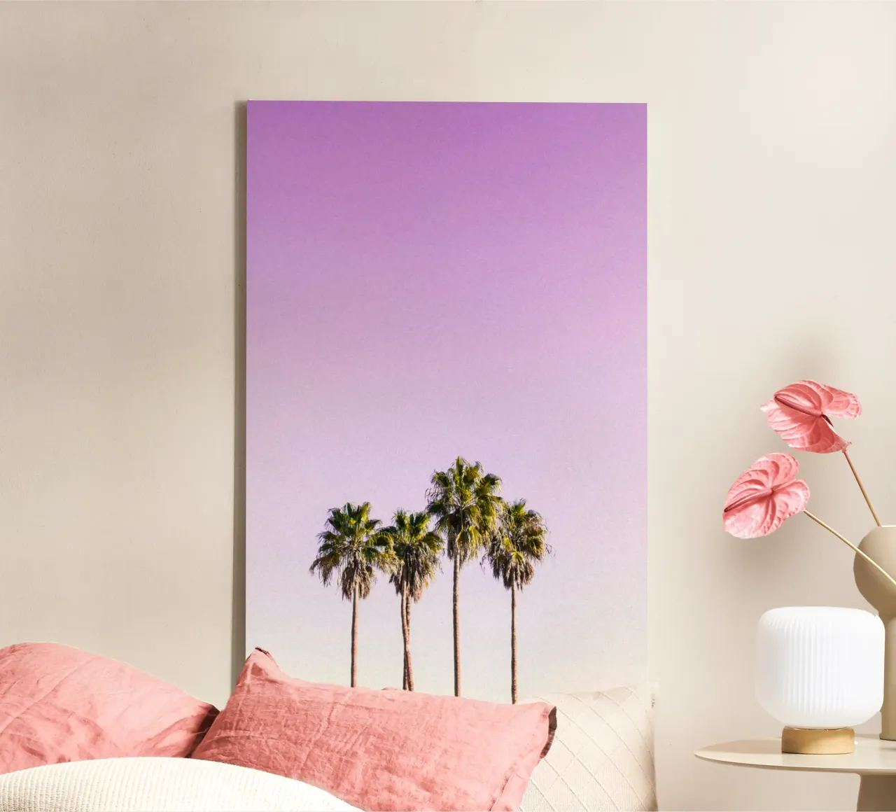 Whispers of Palm Trees canvas with Floater frame by PhotoVibe Decor