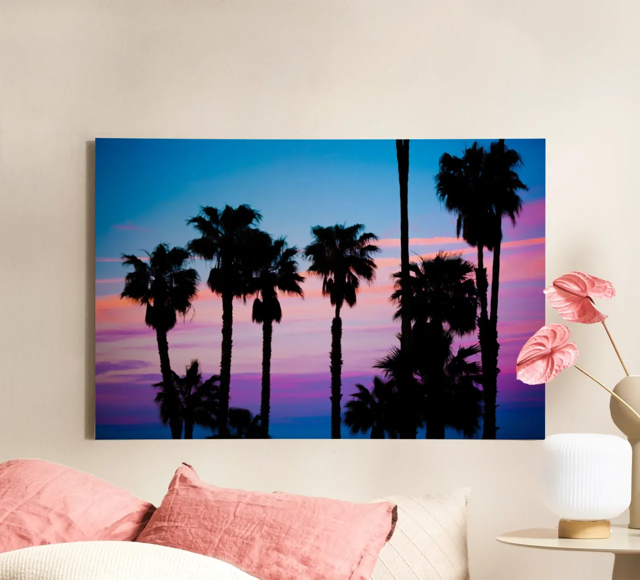 Whispers of Palm Trees canvas with Floater frame by PhotoVibe Decor