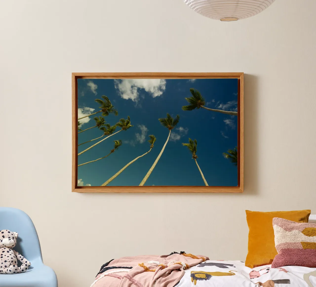 Whispers of Palm Trees canvas with Floater frame by PhotoVibe Decor
