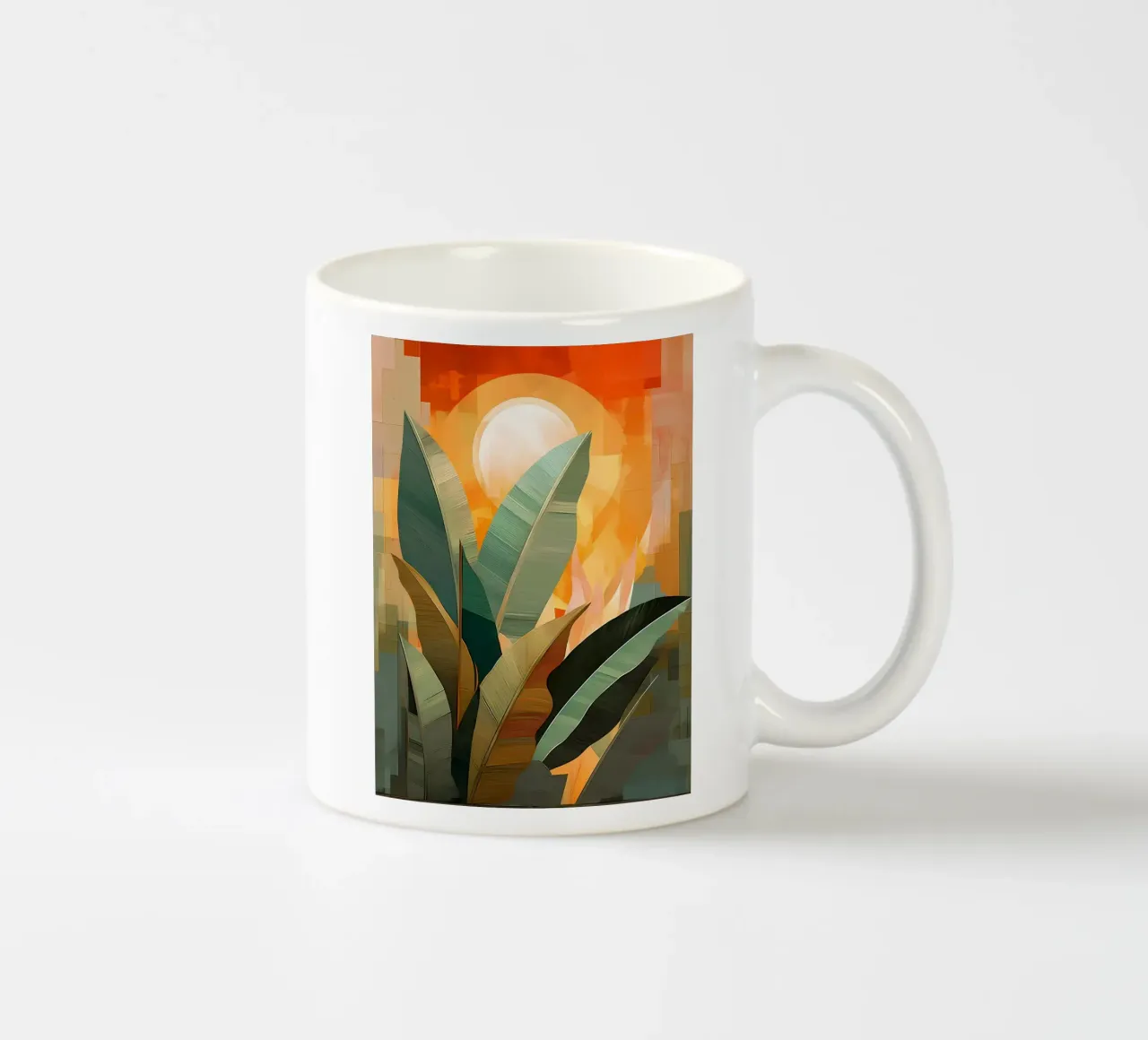 Arte delle foglie di banana tazza in ceramica da Jose