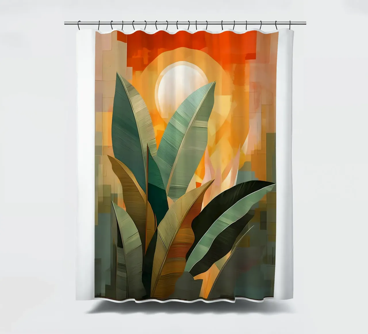 Banana Leaves Art shower curtain by Jose