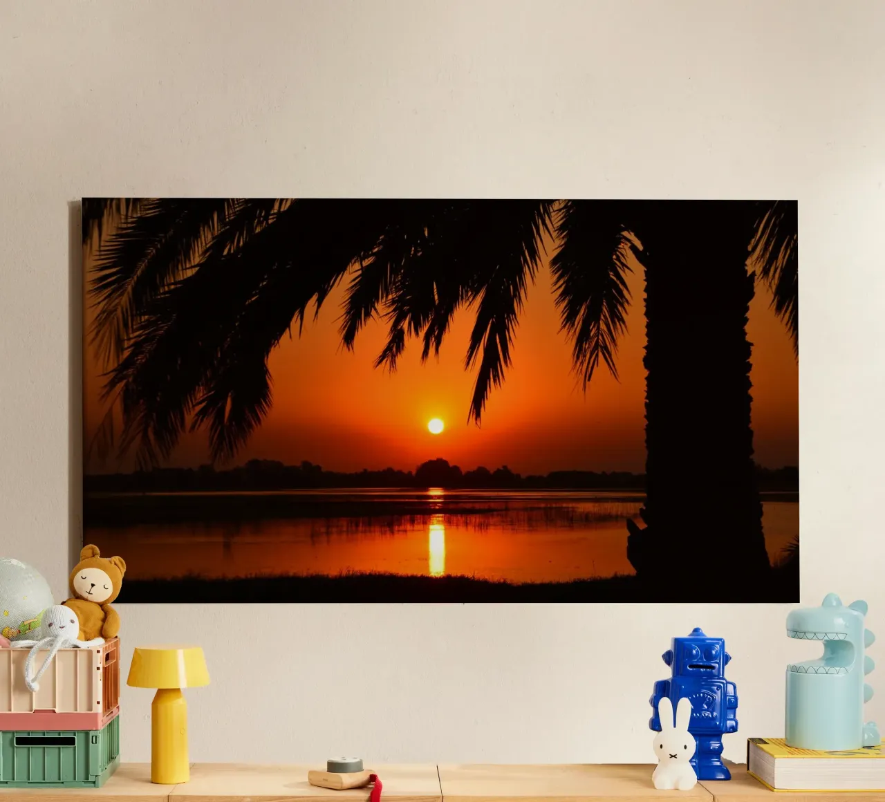 Whispers of a Palm Tree canvas with Floater frame by PhotoVibe Decor