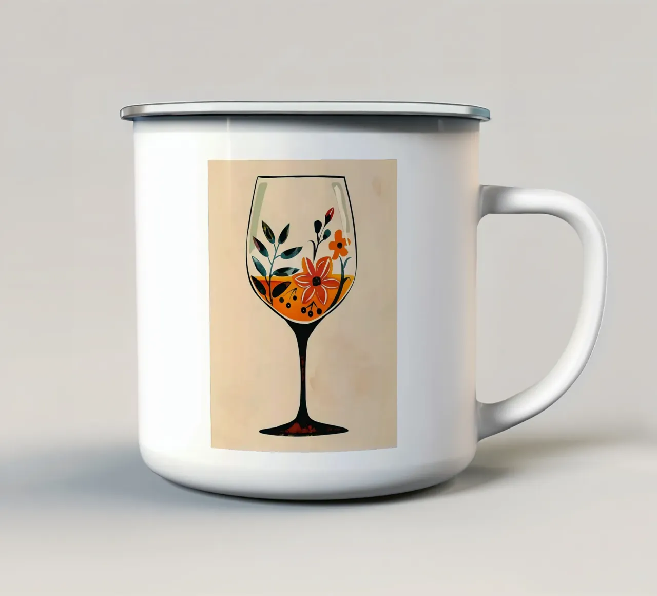 Fiori in un bicchiere tazza in smalto da Jose