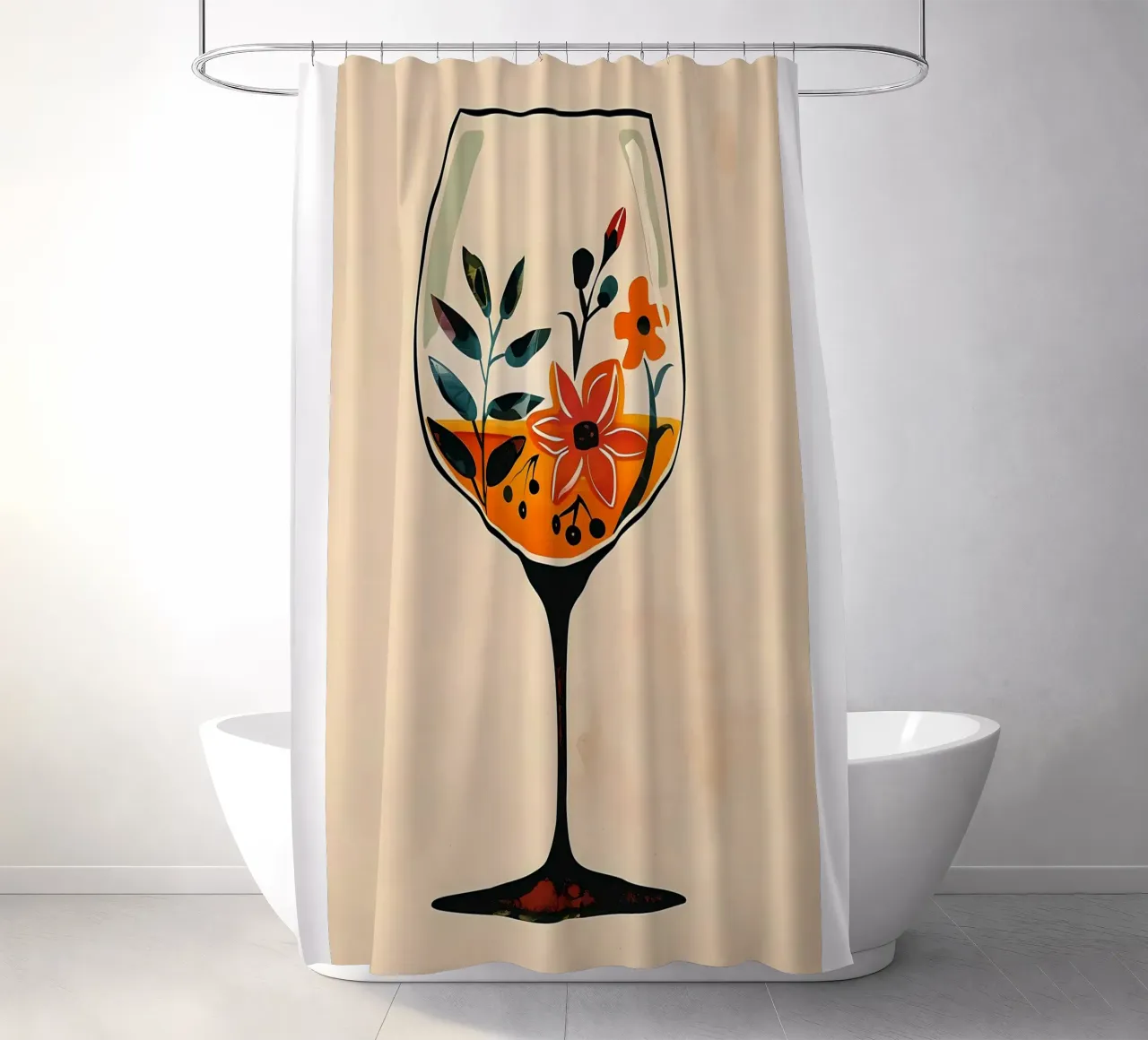 Fiori in un bicchiere tenda da doccia da Jose