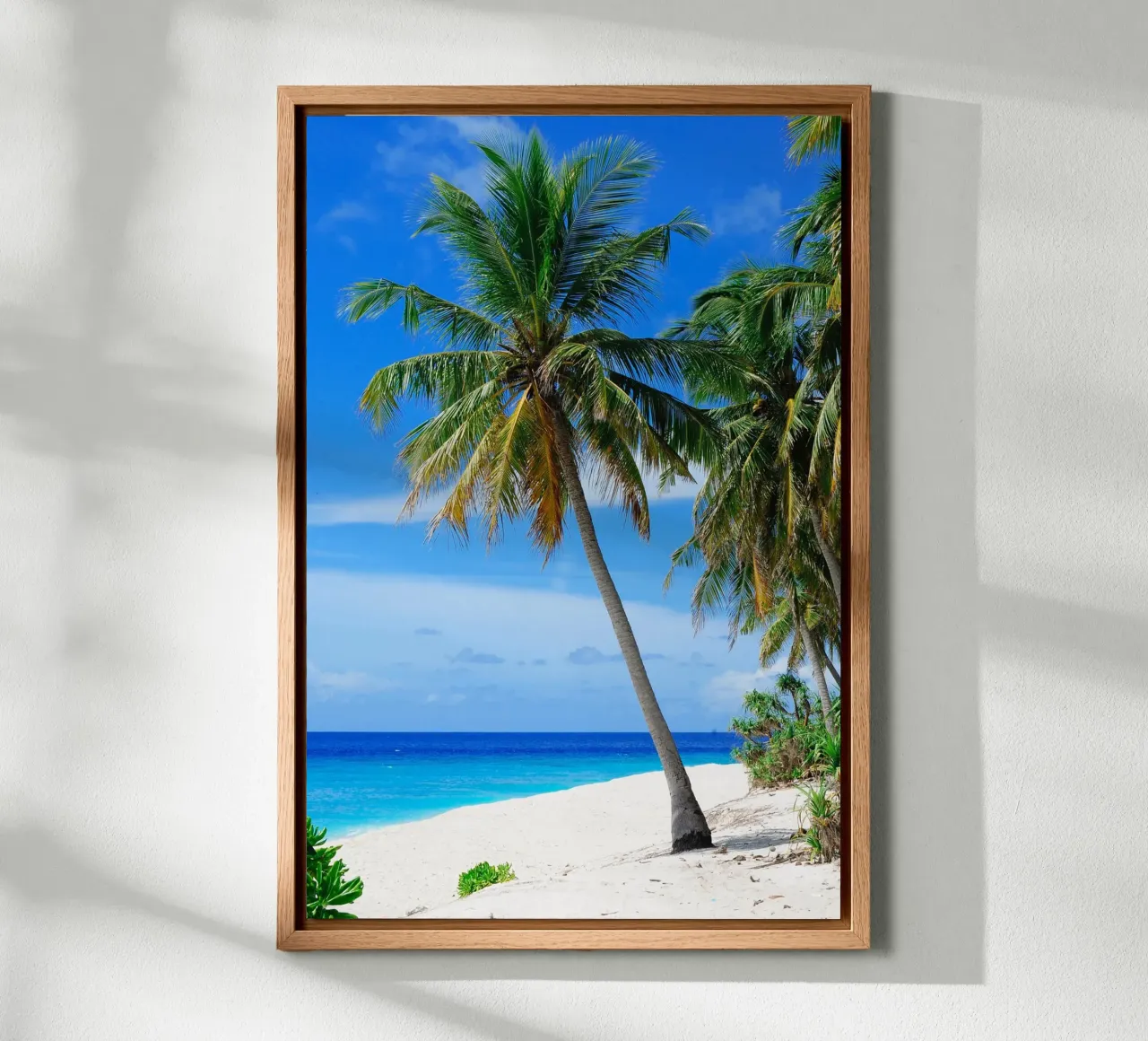 Whispers of Palm Trees canvas with Floater frame by PhotoVibe Decor