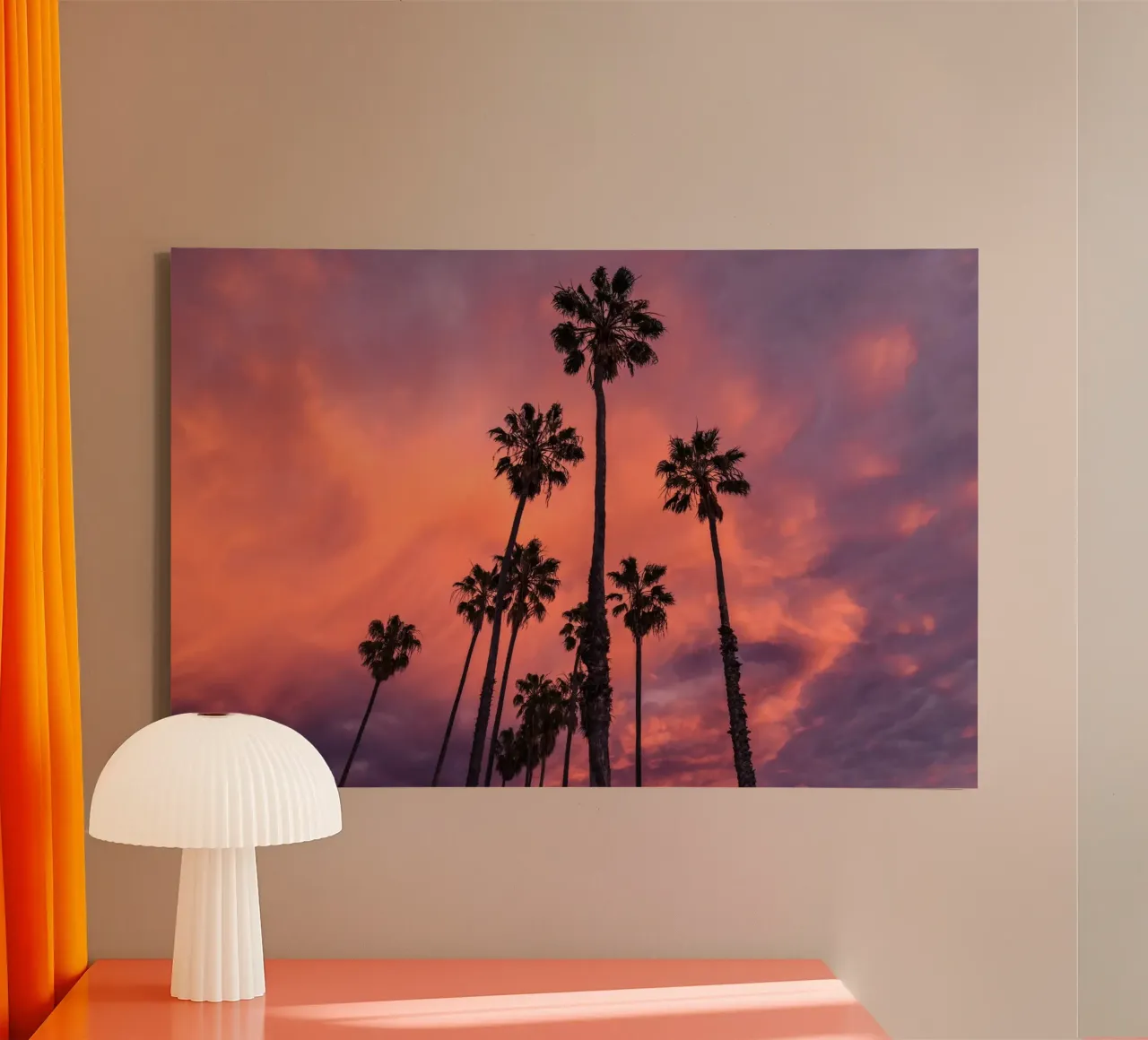 Whispers of Palm Trees canvas with Floater frame by PhotoVibe Decor