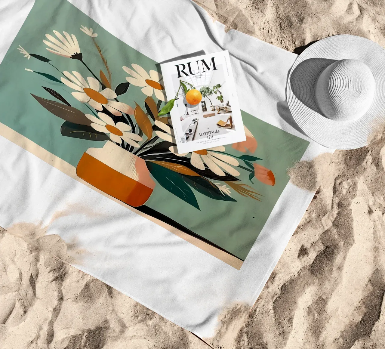 Un vaso di fiori telo mare da Jose