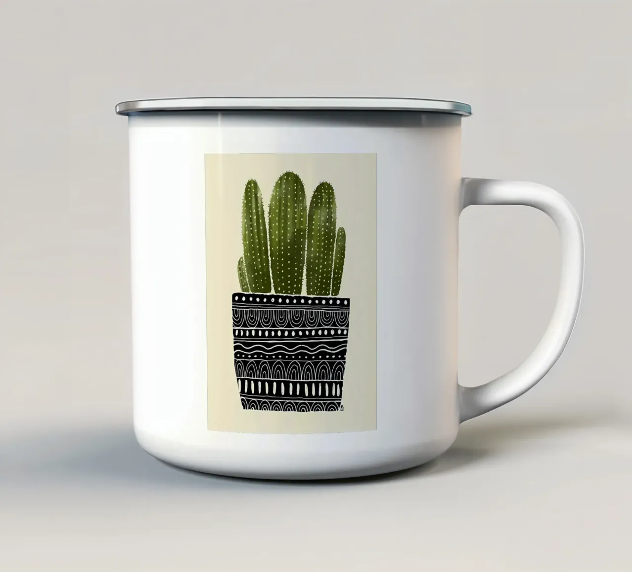 Cactus verde tazza in smalto da Jose