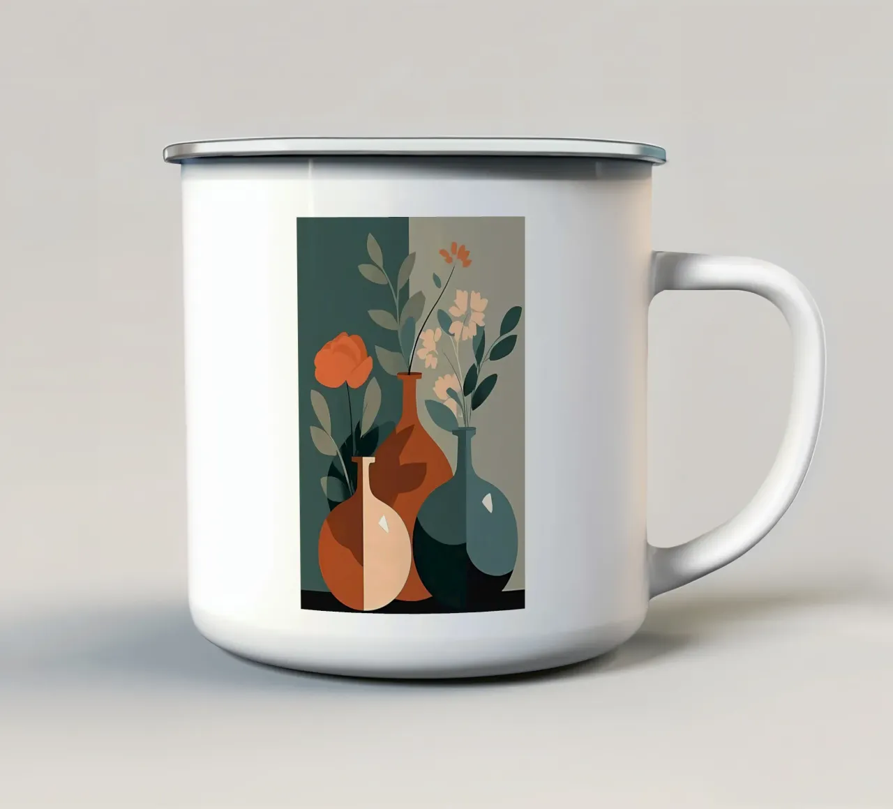 Bloemsierkunst emaille mok van Jose