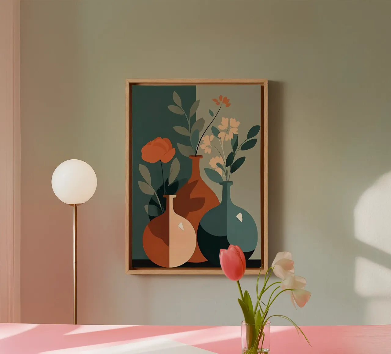 Bloemsierkunst canvas met Baklijst van Jose