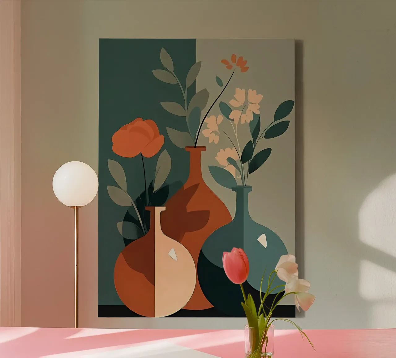 Bloemsierkunst canvas met Baklijst van Jose