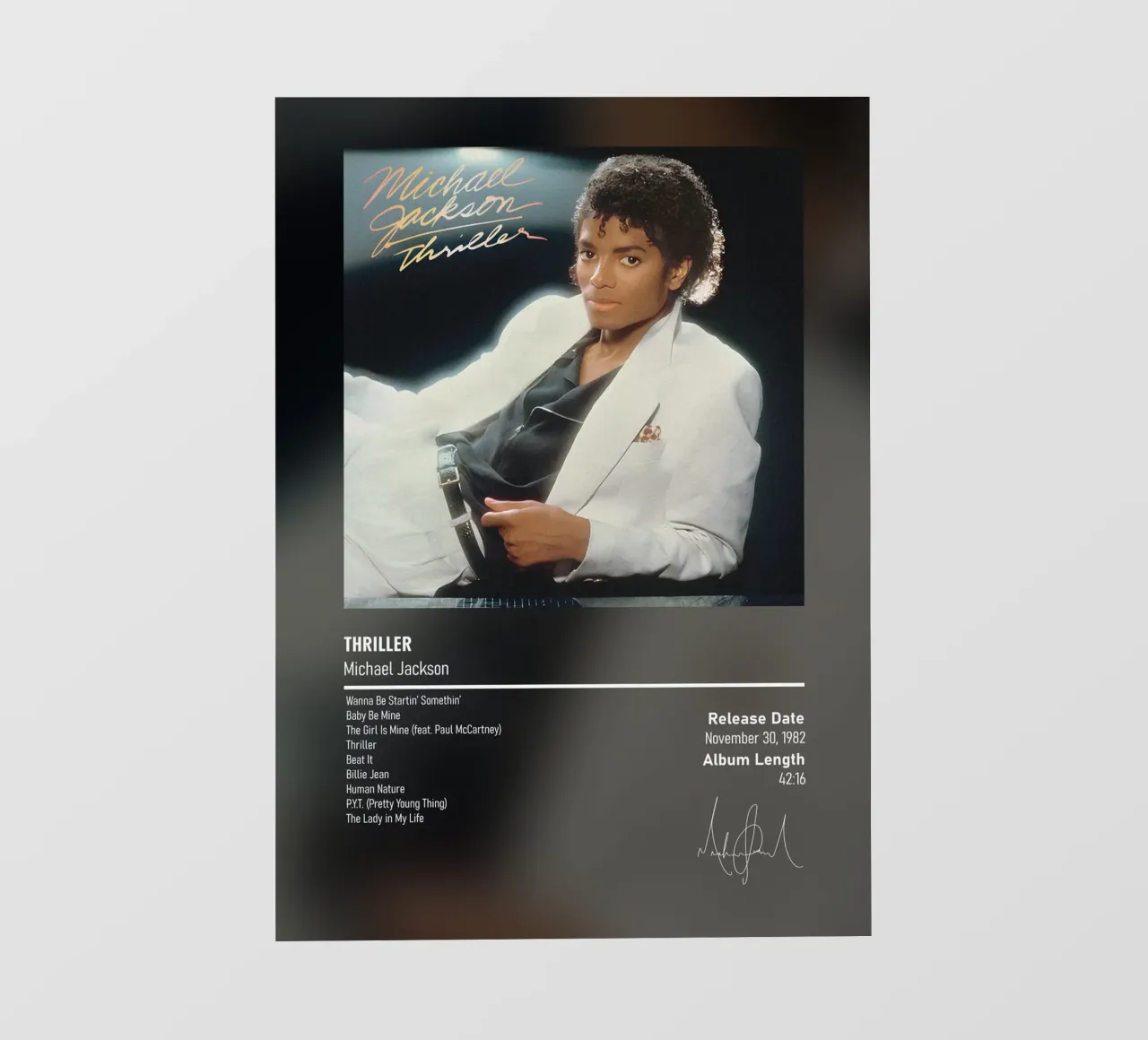 Thriller (1982) Michael Jackson pellicola backlit da DGUnder