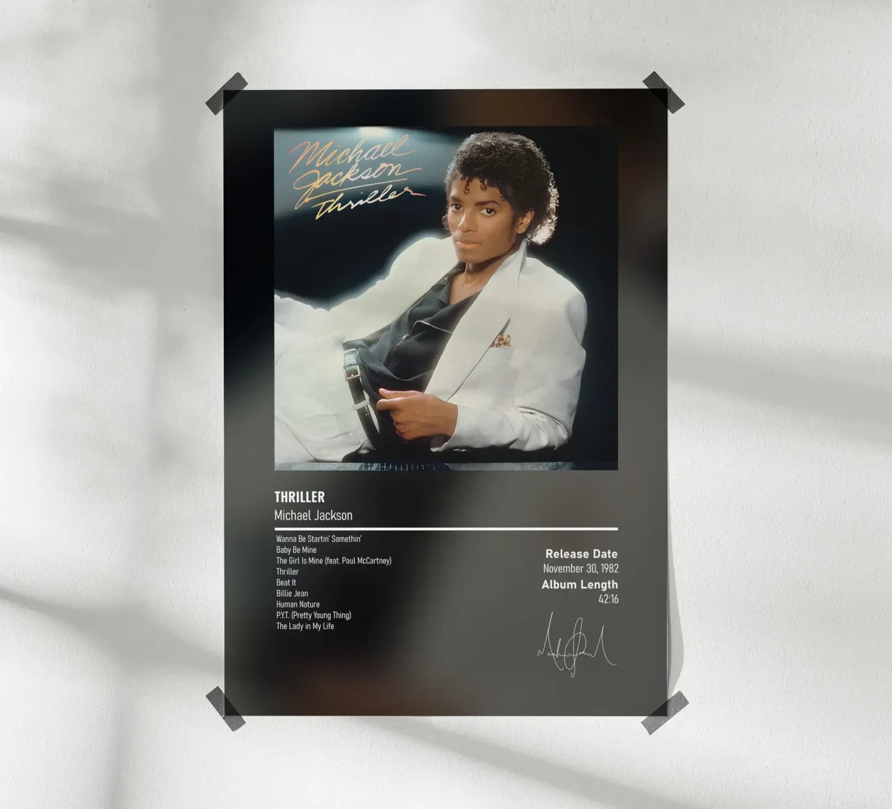 Thriller (1982) Michael Jackson poster con telaio in plastica da DGUnder