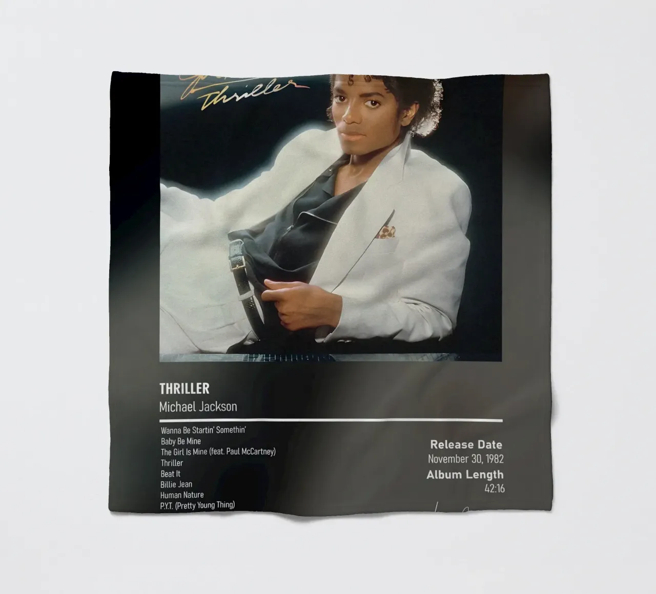 Thriller (1982) Michael Jackson coperta in pile da DGUnder