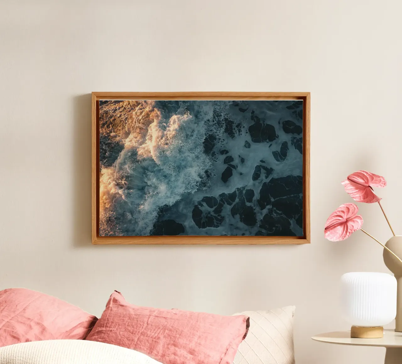 Silenzio d'acqua salata tela con Cornice a cassetta da PhotoVibe Decor
