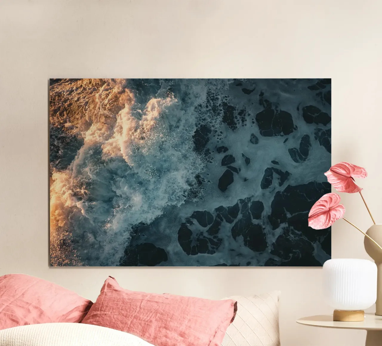 Silenzio d'acqua salata poster con telaio in plastica da PhotoVibe Decor