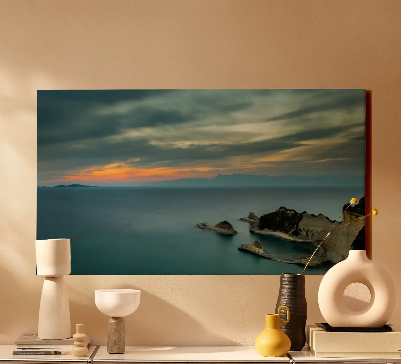 Silenzio d'acqua salata tela con Cornice a cassetta da PhotoVibe Decor