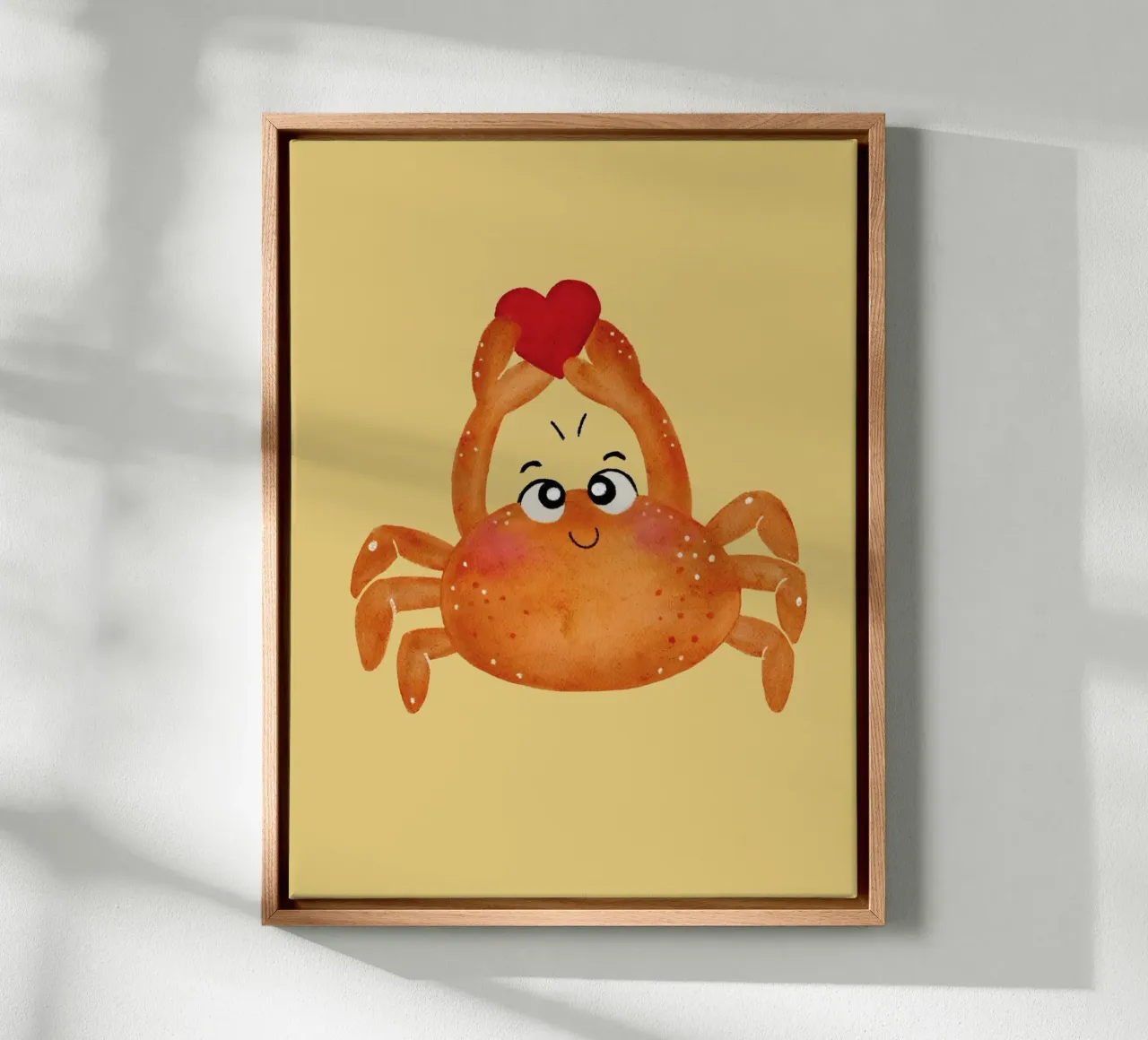 Crab with a heart canvas by HummelBär
