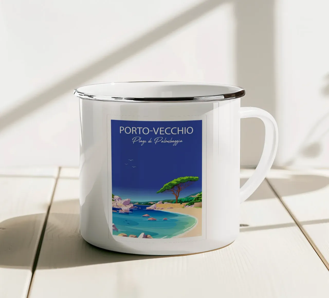 Porto-Vecchio Plage de Palombaggia tazza in smalto da Raphaël Delerue