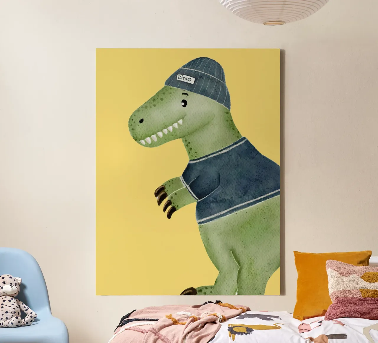 T-Rex dinosaur canvas with Floater frame by HummelBär