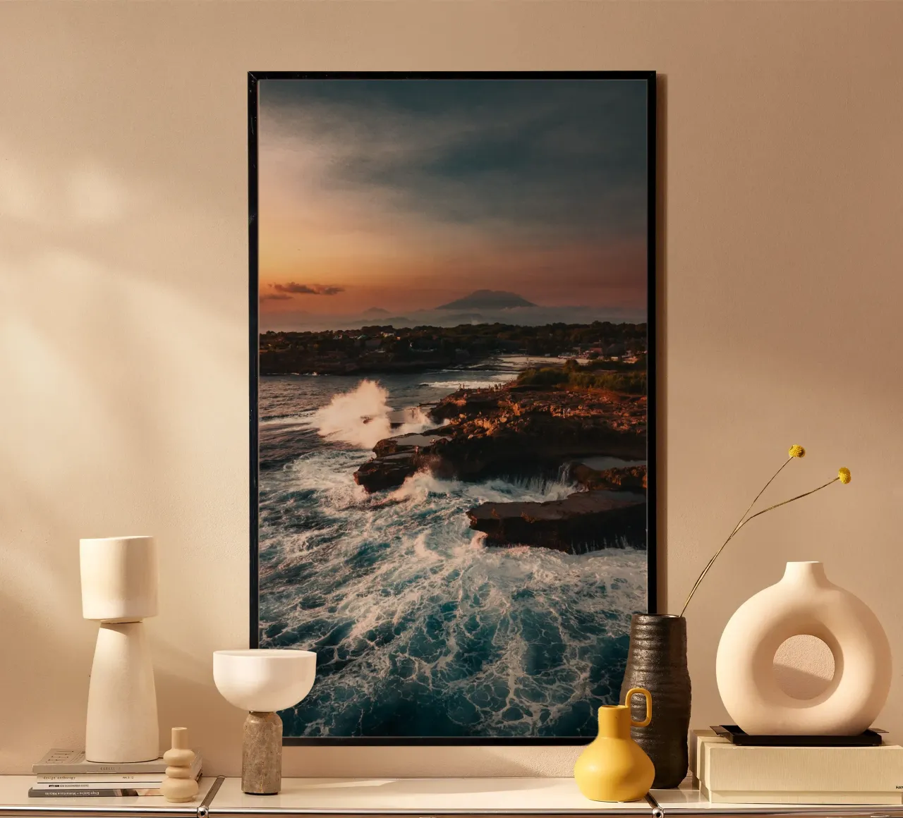 Silenzio d'acqua salata poster con telaio in plastica da PhotoVibe Decor