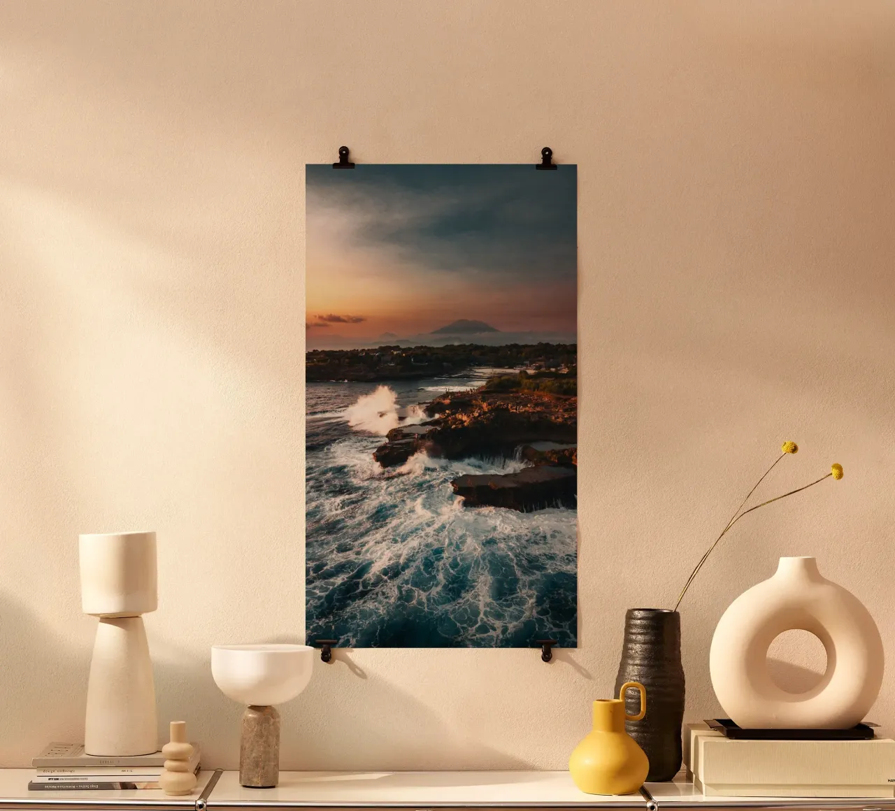 Silenzio d'acqua salata poster con telaio in plastica da PhotoVibe Decor