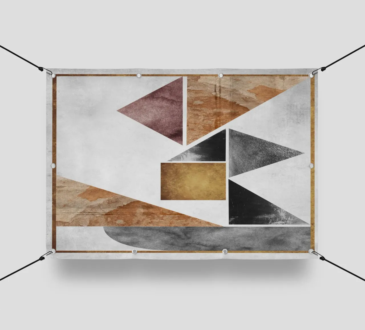 abstract art triangle texture telo in pvc da vintageshop