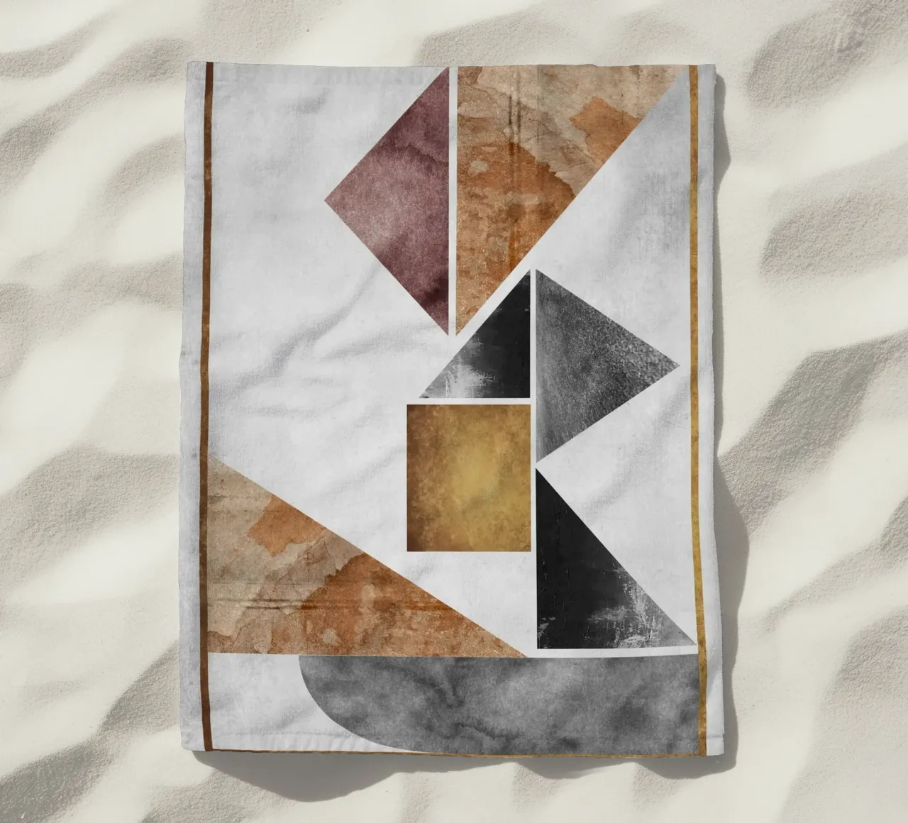 abstract art triangle texture telo mare da vintageshop