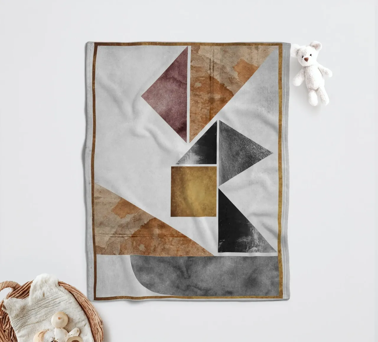 abstract art triangle texture coperta in pile da vintageshop