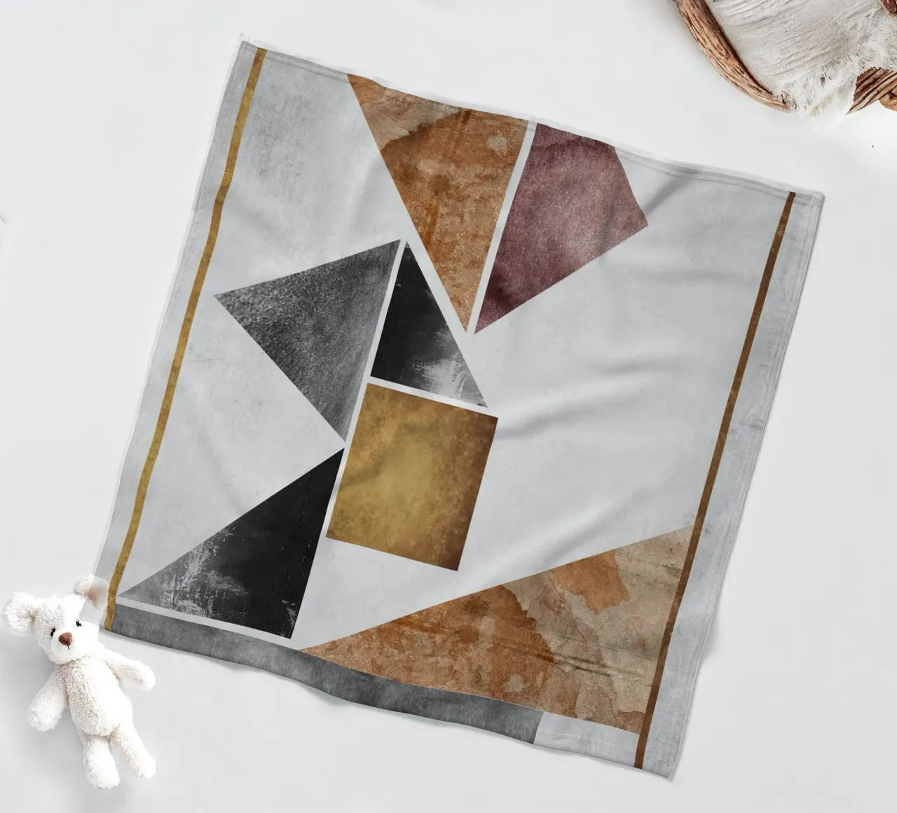 abstract art triangle texture Fleecedecke von vintageshop