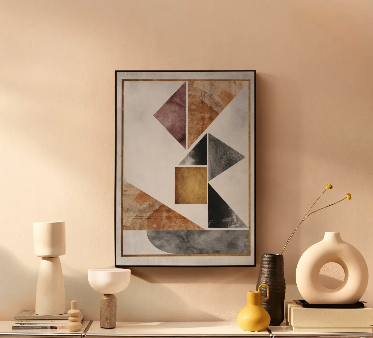 abstract art triangle texture alluminio dibond da vintageshop