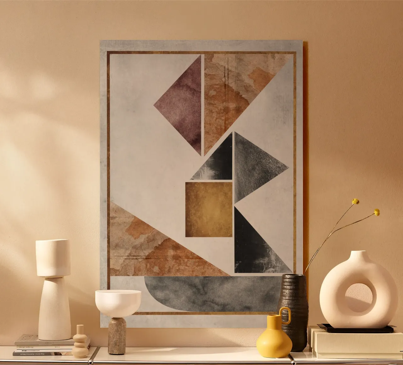 abstract art triangle texture alluminio dibond da vintageshop