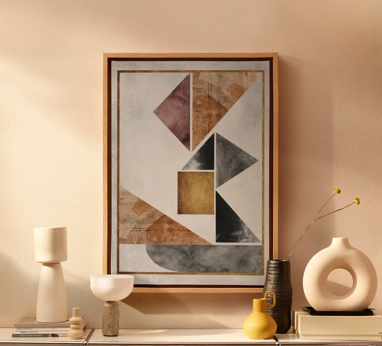 abstract art triangle texture canvas by vintageshop