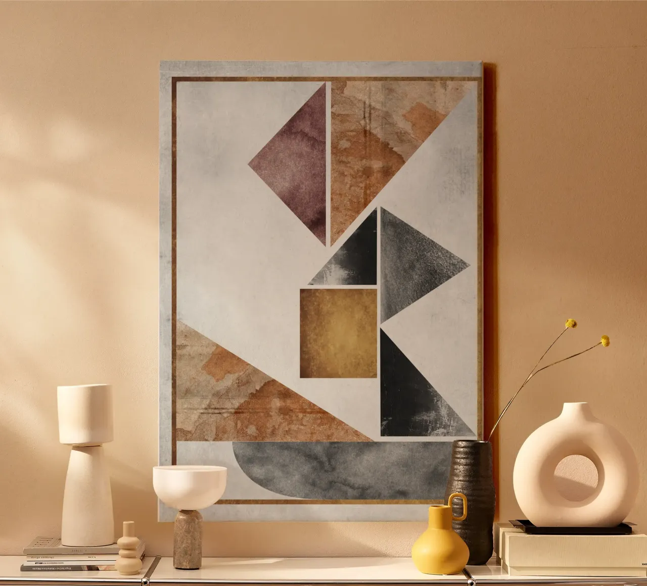 abstract art triangle texture canvas by vintageshop