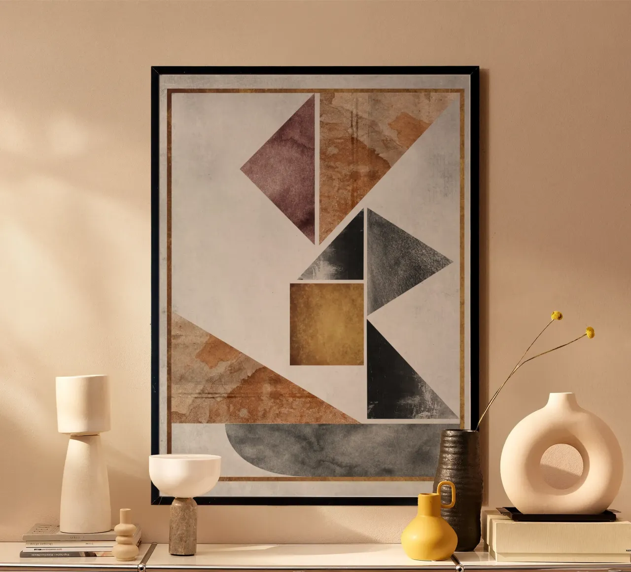 abstract art triangle texture hahnemühle by vintageshop