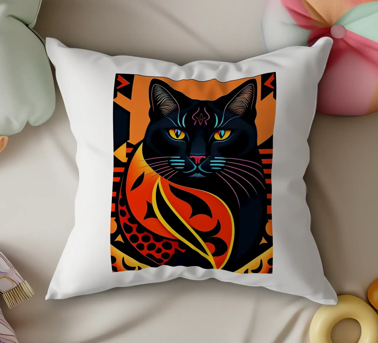 Gatto nero cuscino da Manuela
