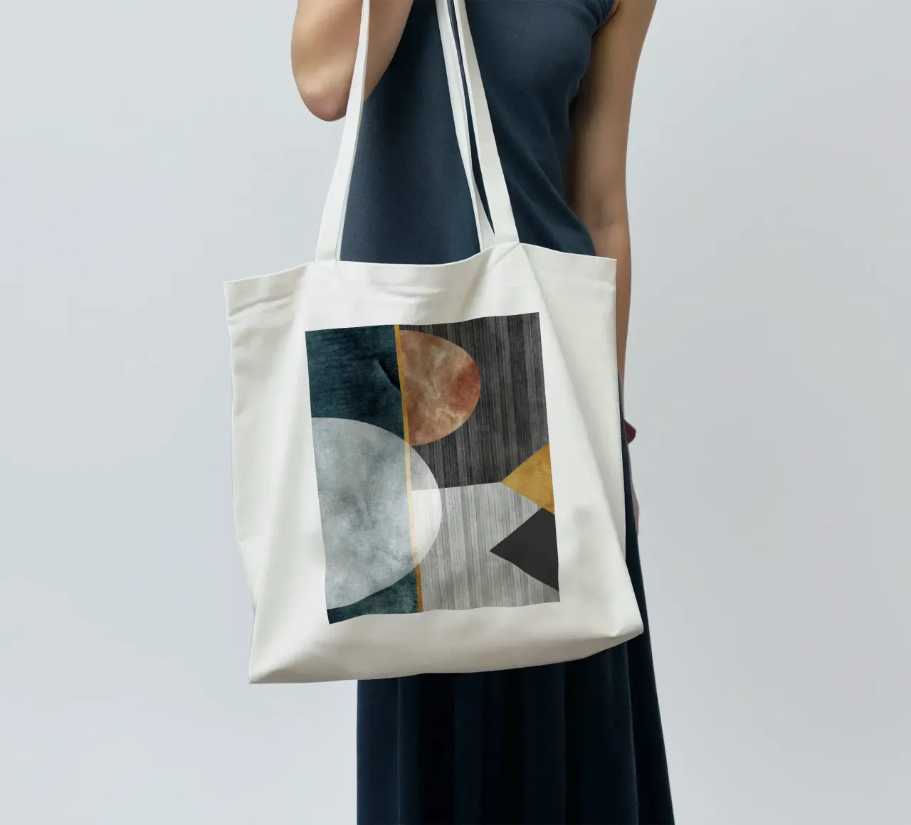 abstract art circles texture borsa in juta da vintageshop