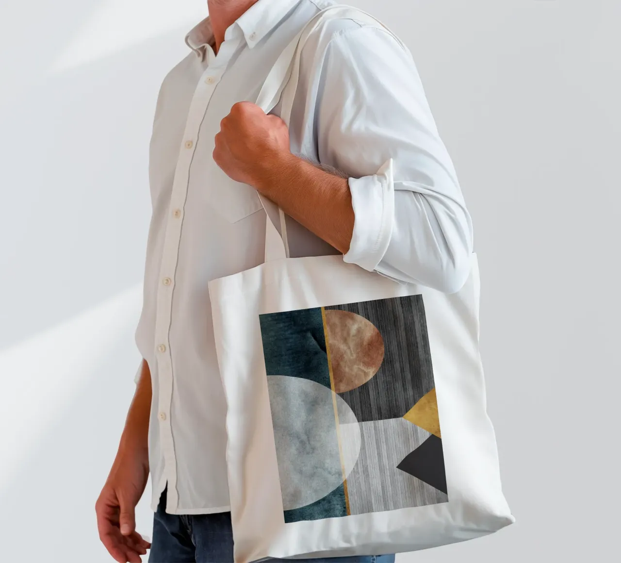 abstract art circles texture borsa in juta da vintageshop