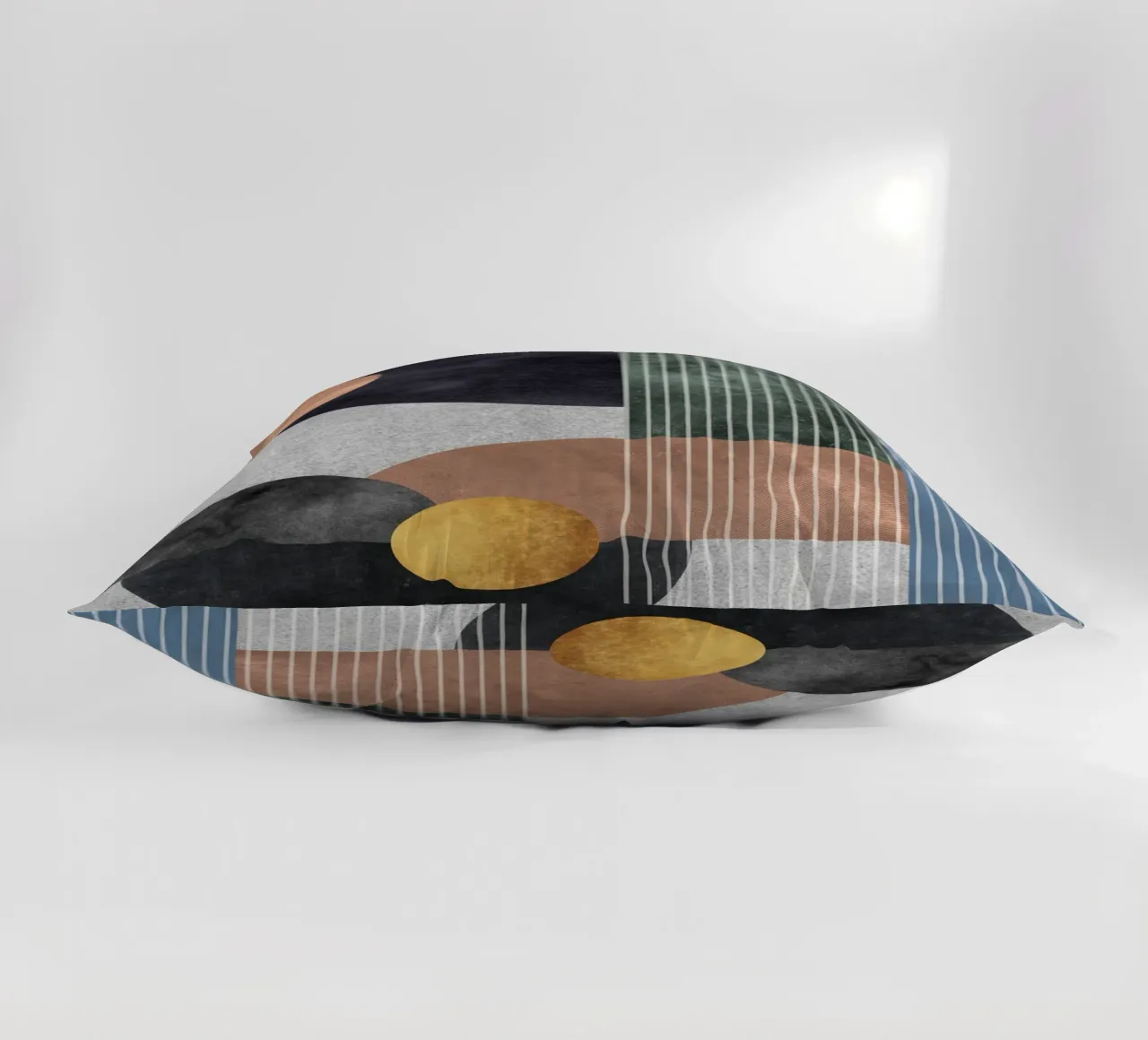 abstract art golden circles cuscino da vintageshop
