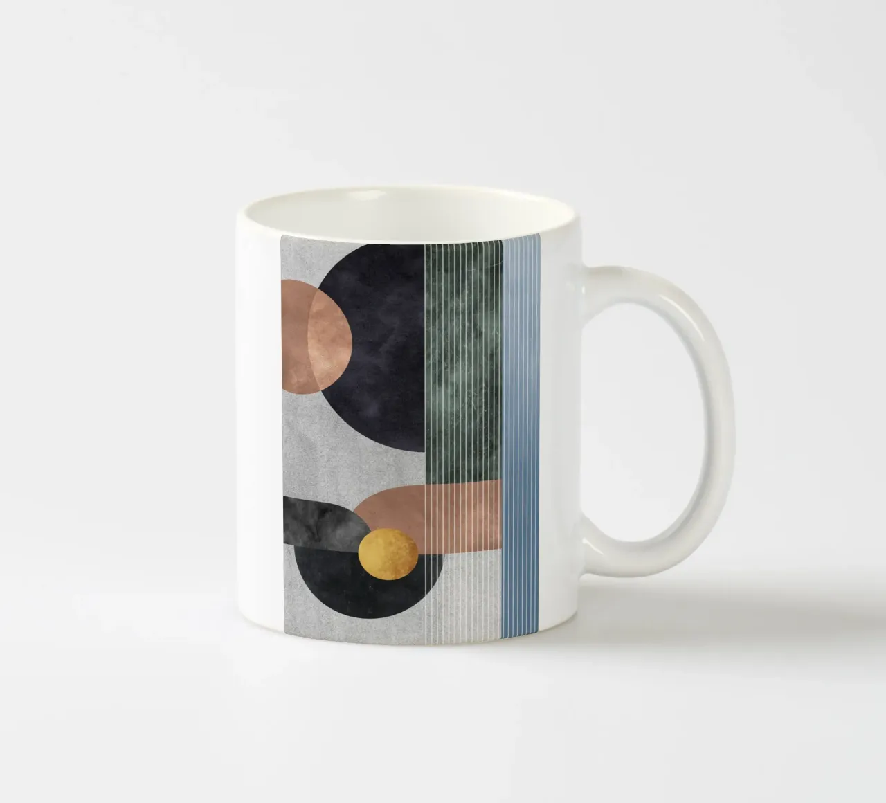 abstract art golden circles tazza in ceramica da vintageshop