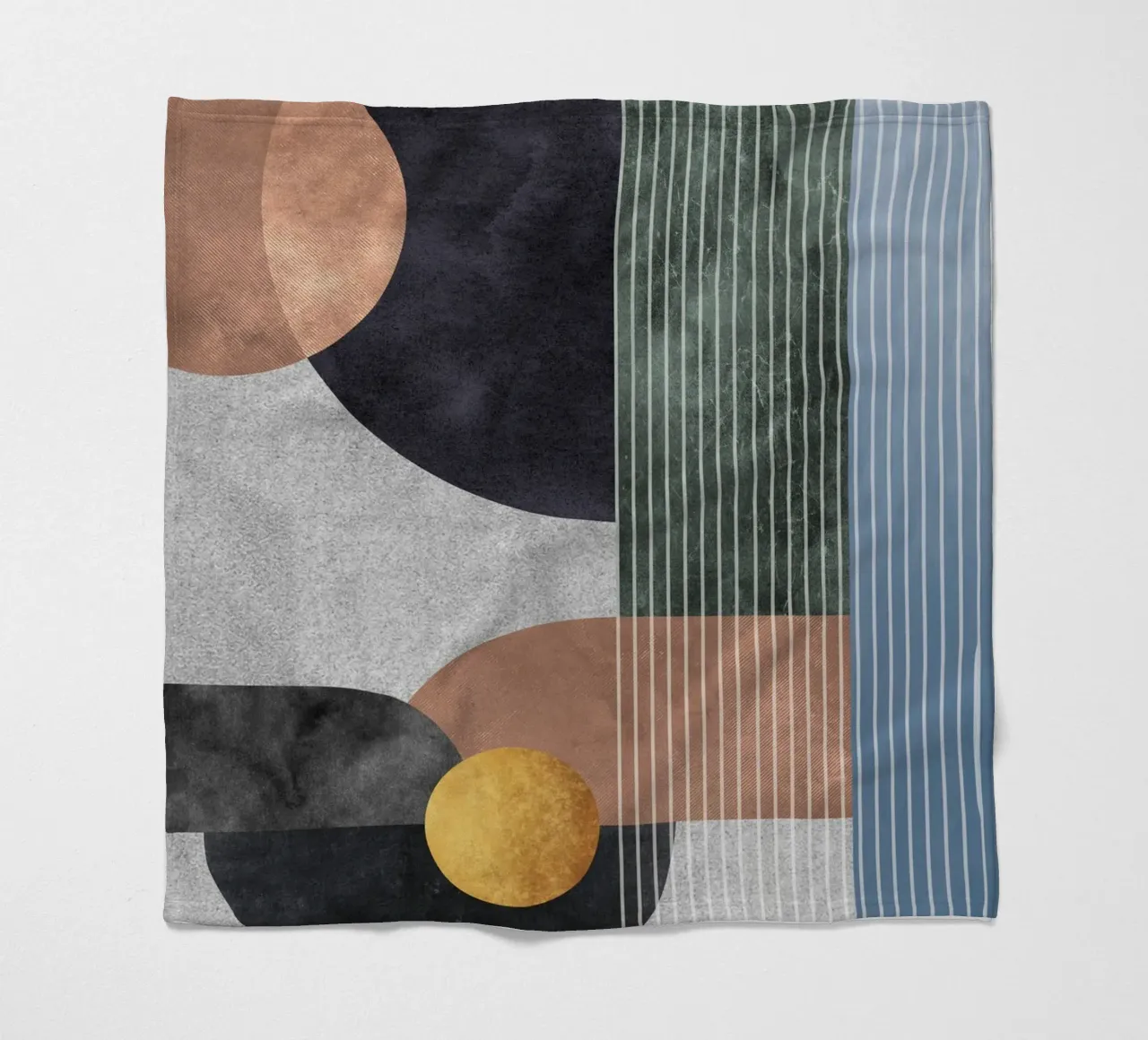 abstract art golden circles coperta in pile da vintageshop