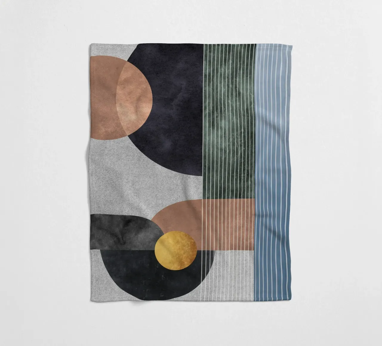 abstract art golden circles coperta in pile da vintageshop