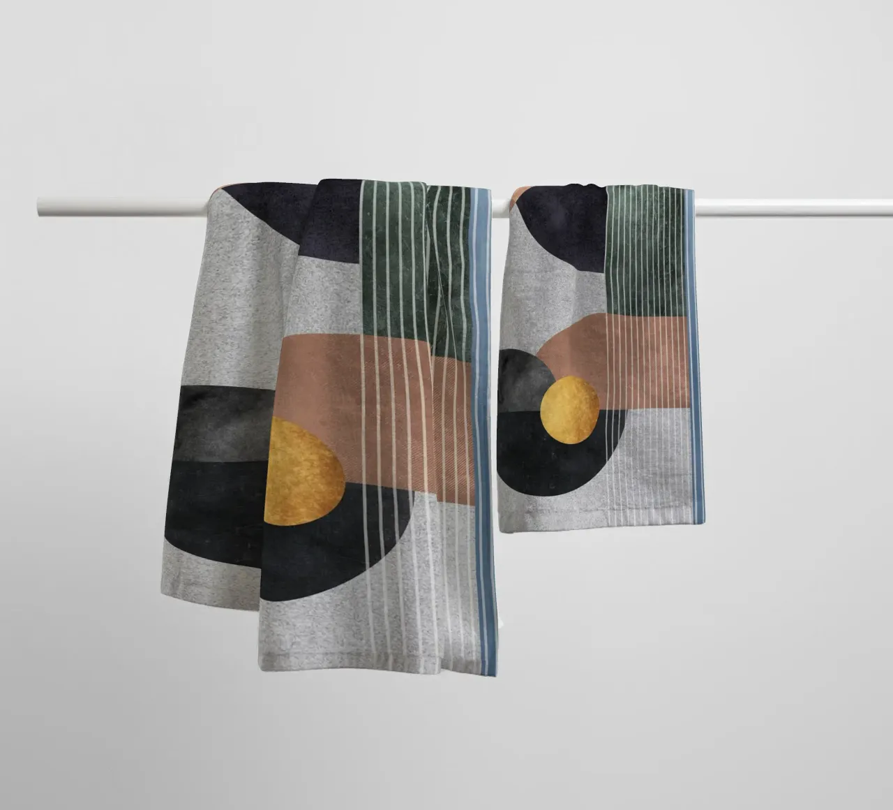 abstract art golden circles asciugamano da bagno da vintageshop